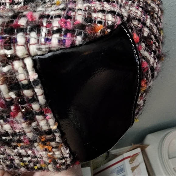 Coach Plaid Wool with Black Patent Leather Trim - Picture 6 of 14